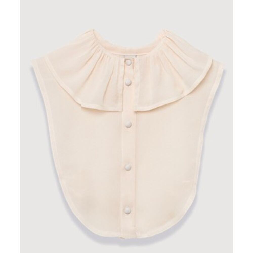 Le Cou Miette Ruffle Collar in Cream Sik Washable Dickey,  Collar,  XS/S